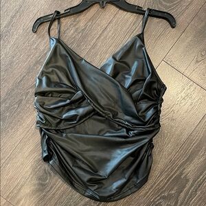 Black Faux Leather Camisole size Large